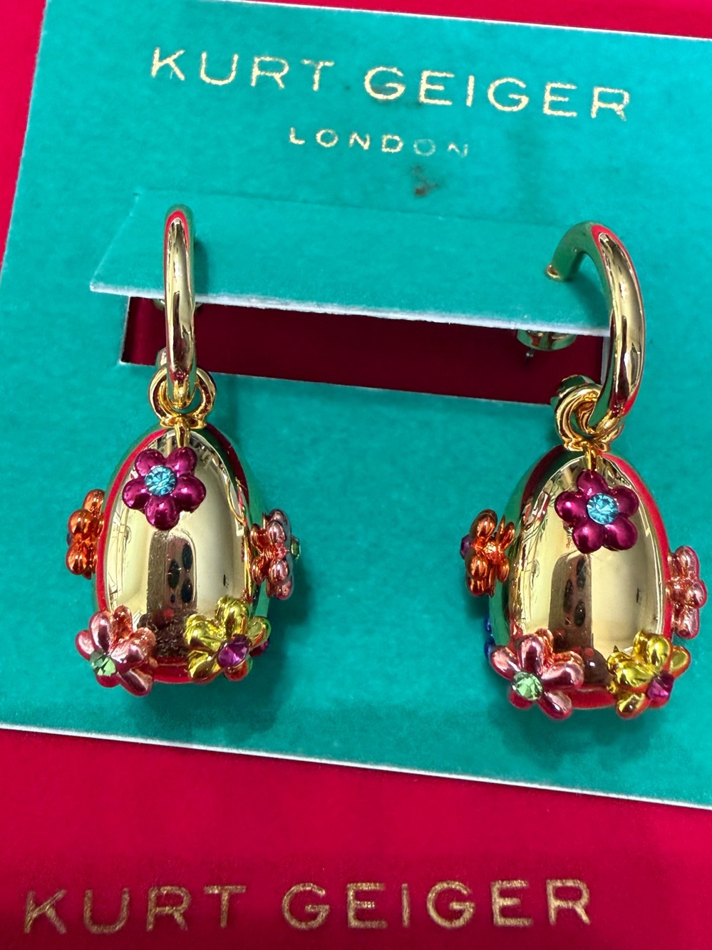 New Kurt Geiger RAINBOW FLORAL EARRINGS - Picture 6 of 9